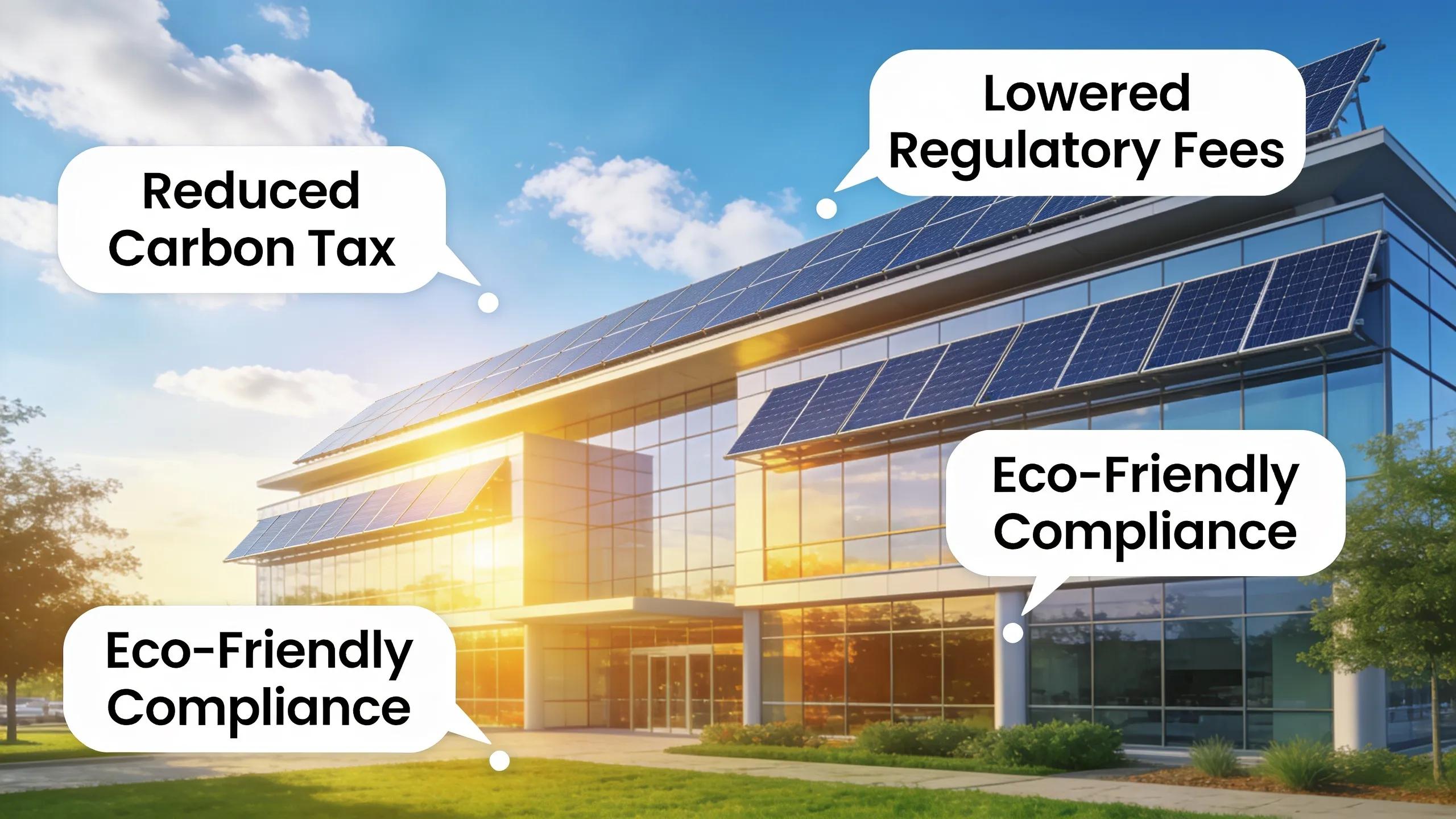 Commercial building with solar panels, demonstrating the financial benefits of solar energy in compliance with BERDO regulations