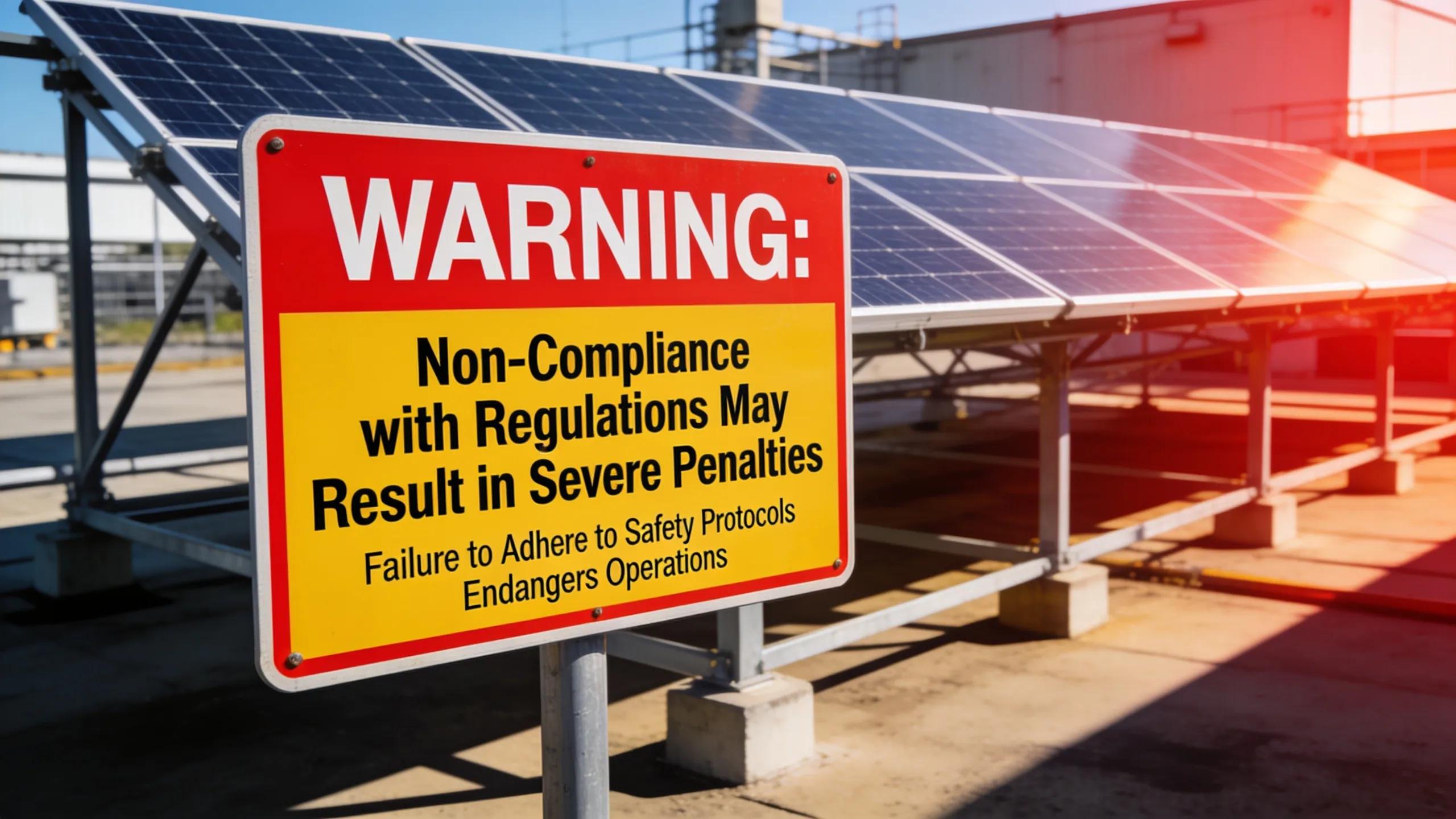 Warning sign related to penalties, highlighting non-compliance with BERDO 2.0 regulations