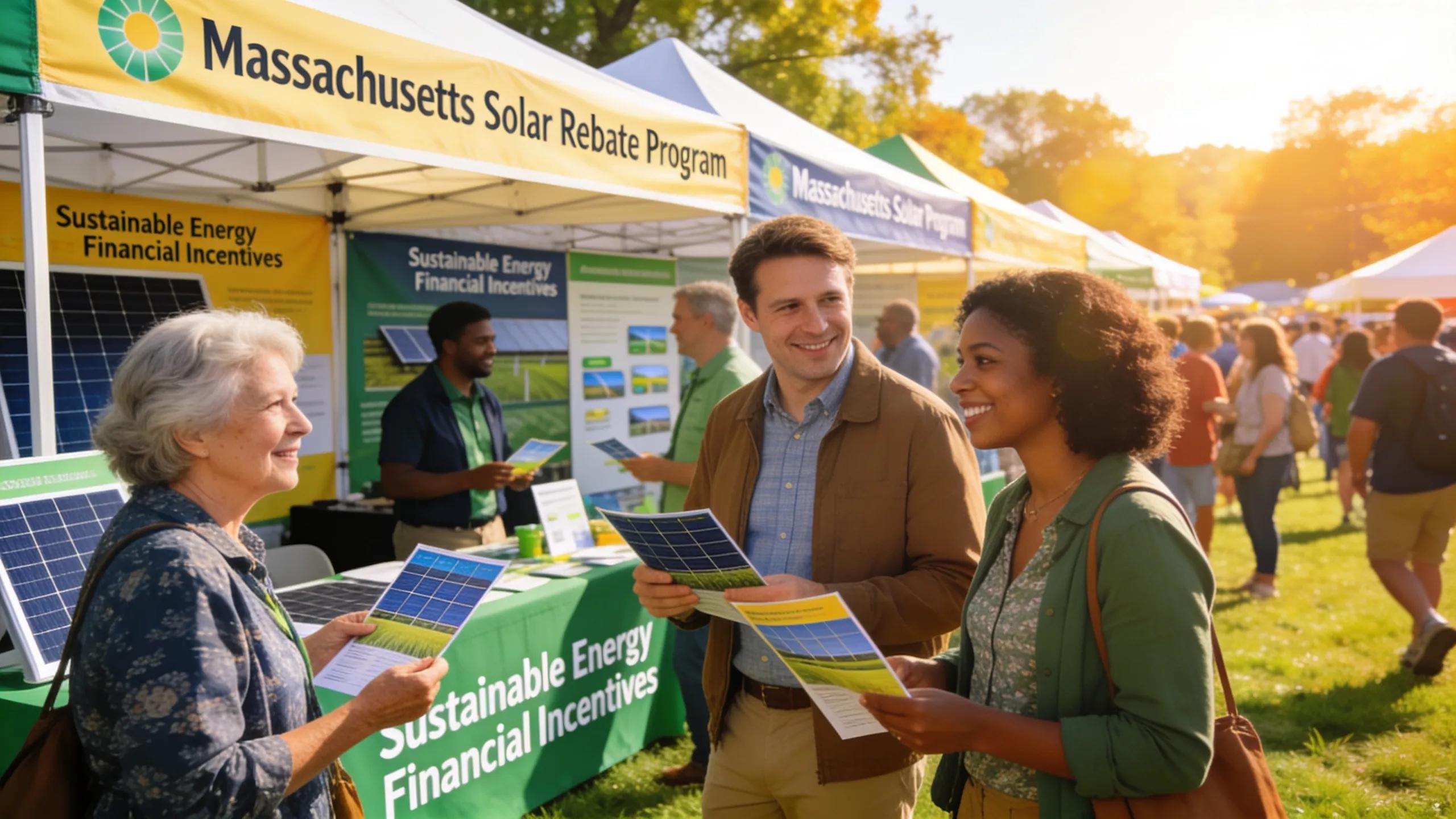 Outdoor solar energy fair in Massachusetts, highlighting local programs and community engagement in renewable energy solutions